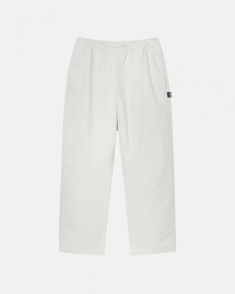 Beige Men\'s Stussy Beach Pant Brushed Cotton Pants Bangkok | Thailand JLL-3036