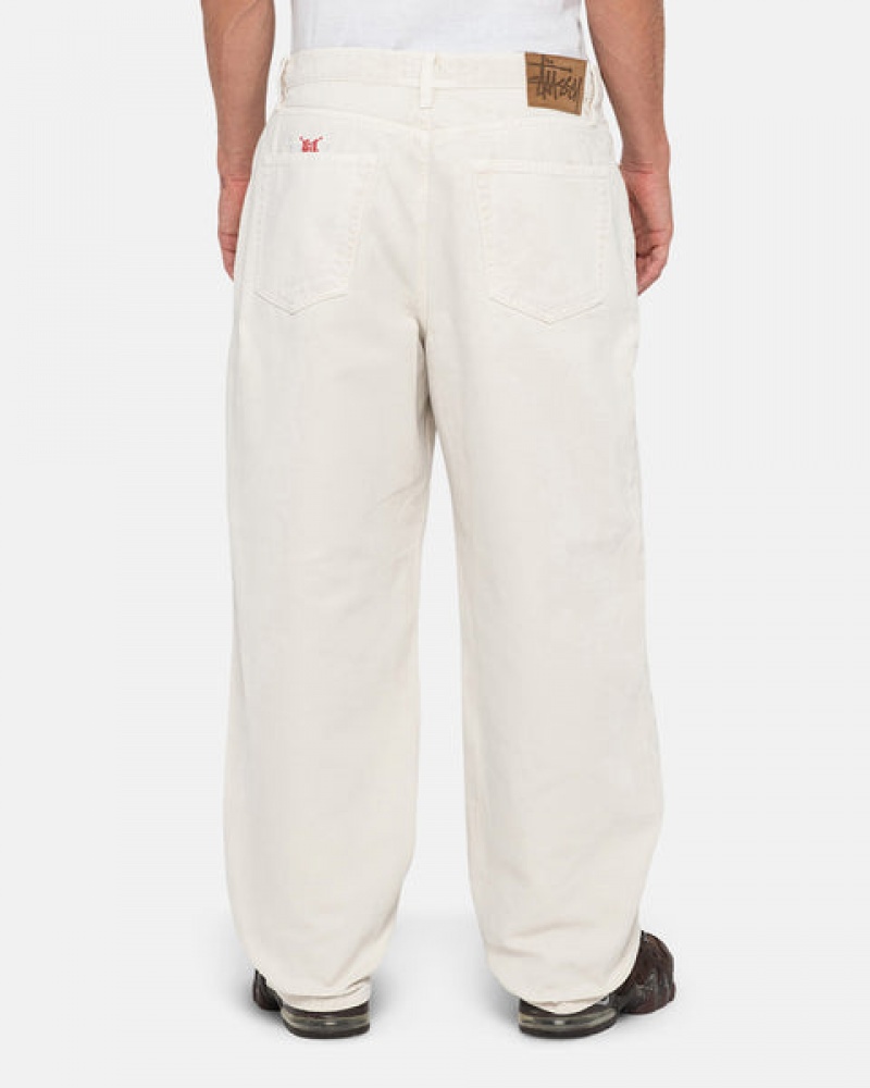 Beige Men's Stussy Big Ol' Jean Washed Canvas Pants Bangkok | Thailand EJM-6896