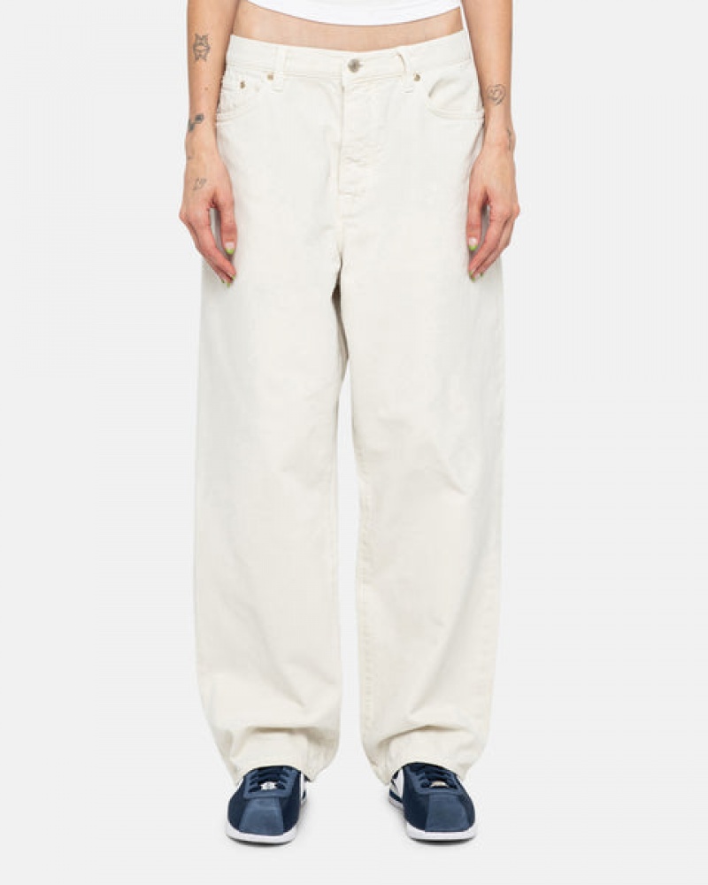 Beige Men's Stussy Big Ol' Jean Washed Canvas Pants Bangkok | Thailand EJM-6896