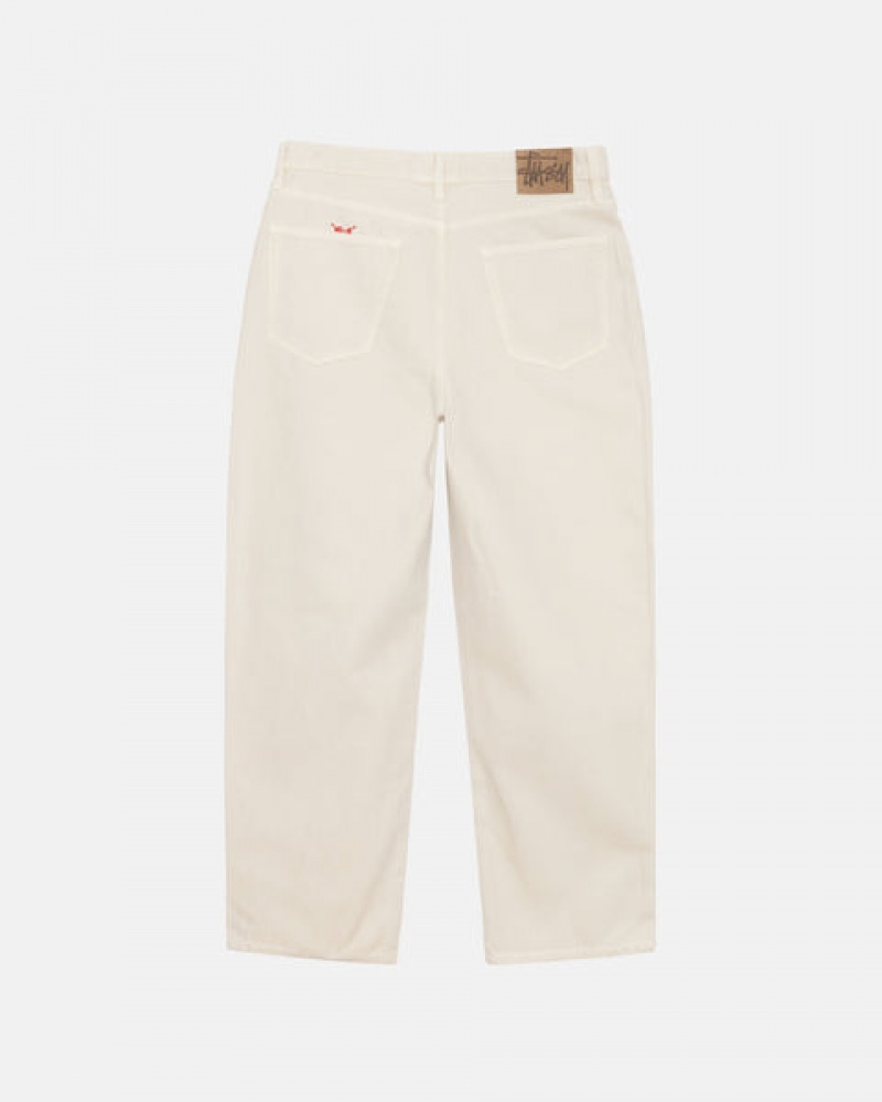 Beige Men's Stussy Big Ol' Jean Washed Canvas Pants Bangkok | Thailand EJM-6896