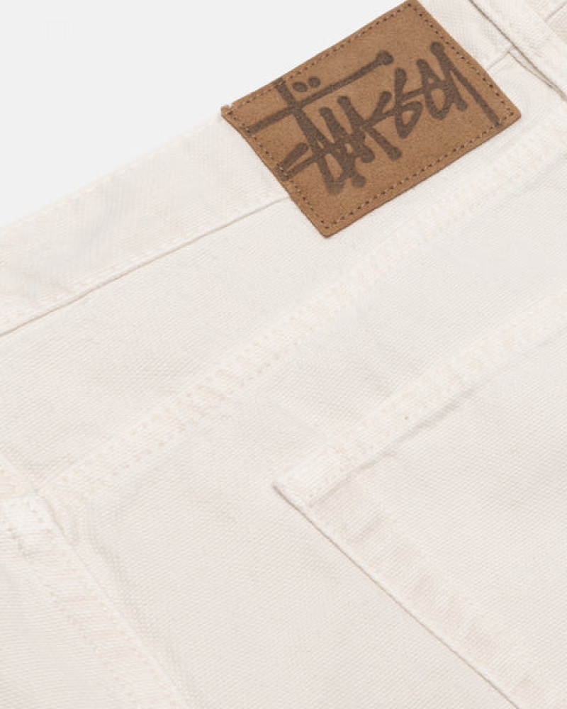 Beige Men's Stussy Big Ol' Jean Washed Canvas Pants Bangkok | Thailand EJM-6896