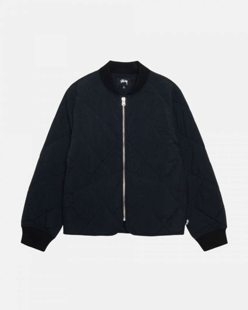 Black Men's Stussy 8 Ball Quilted Liner Jackets Bangkok | Thailand YVV-5013