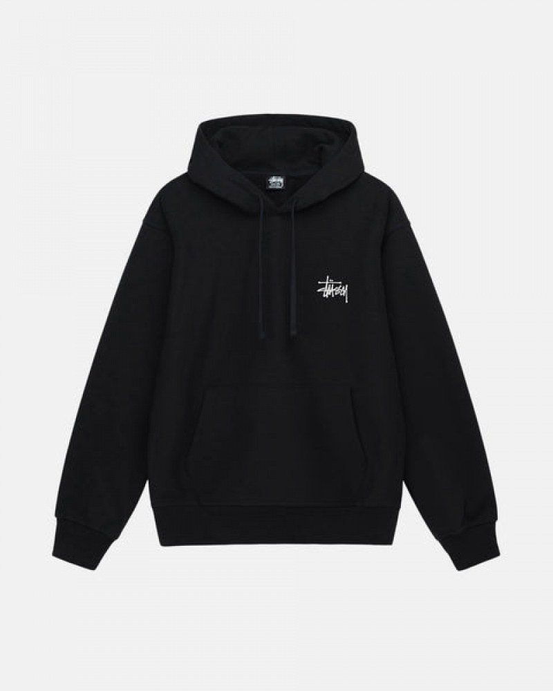 Black Men's Stussy Basic Stussy Hoodie Bangkok | Thailand HDM-7580