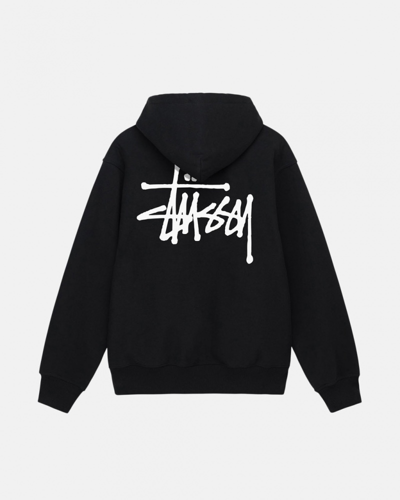 Black Men\'s Stussy Basic Stussy Hoodie Bangkok | Thailand HDM-7580