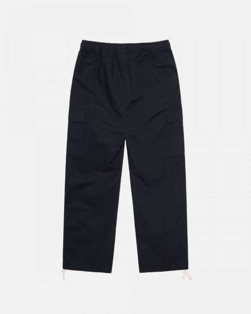 Black Men's Stussy Beach Pant Ripstop Cargo Pants Bangkok | Thailand GBI-6034