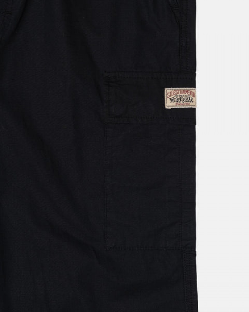 Black Men's Stussy Beach Pant Ripstop Cargo Pants Bangkok | Thailand GBI-6034