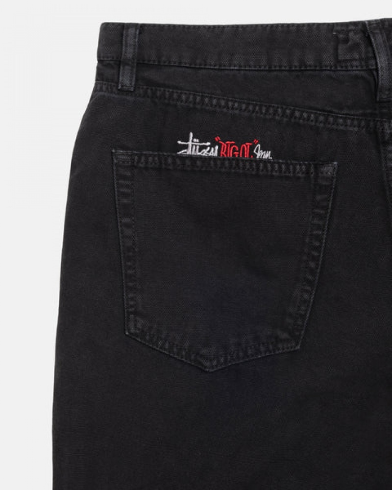 Black Men's Stussy Big Ol' Jean Washed Canvas Pants Bangkok | Thailand TJP-7001