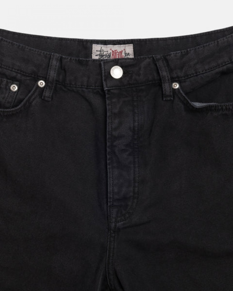 Black Men's Stussy Big Ol' Jean Washed Canvas Pants Bangkok | Thailand TJP-7001