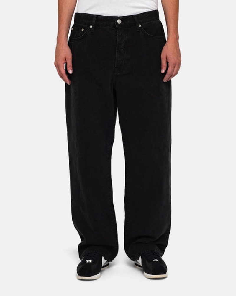 Black Men's Stussy Big Ol' Jean Washed Canvas Pants Bangkok | Thailand TJP-7001