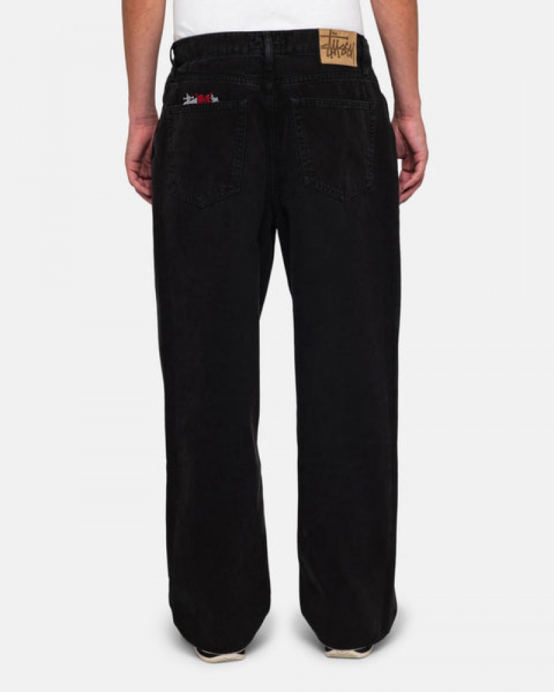 Black Men's Stussy Big Ol' Jean Washed Canvas Pants Bangkok | Thailand TJP-7001