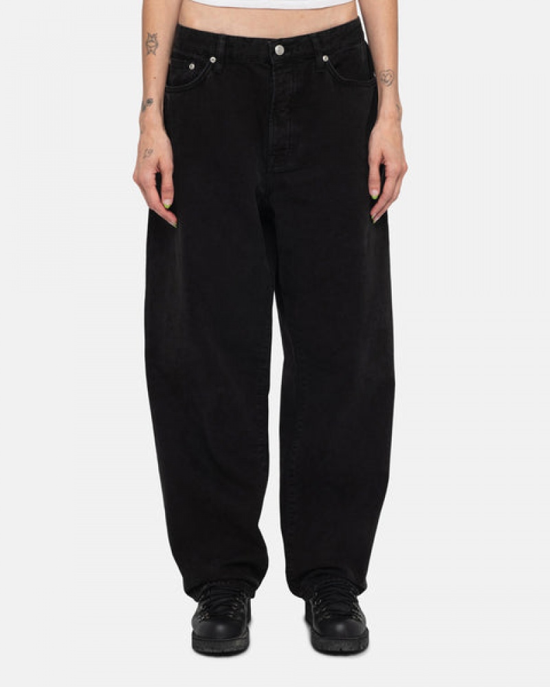 Black Men's Stussy Big Ol' Jean Washed Canvas Pants Bangkok | Thailand TJP-7001