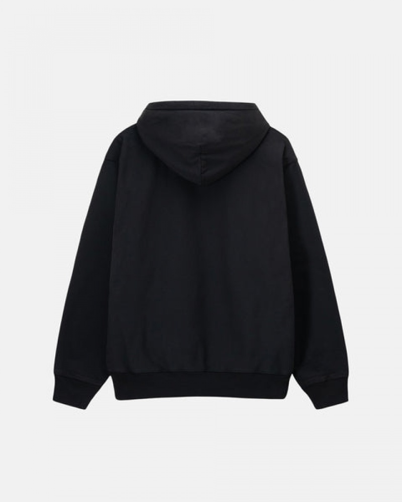 Black Men's Stussy Overdyed Stock Logo Hoodie Bangkok | Thailand BHQ-6997