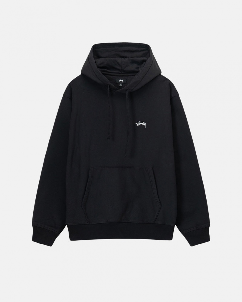 Black Men\'s Stussy Overdyed Stock Logo Hoodie Bangkok | Thailand BHQ-6997