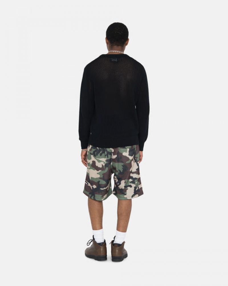 Black Men's Stussy Pigment Dyed Loose Gauge Knit Sweaters Bangkok | Thailand CRH-4497