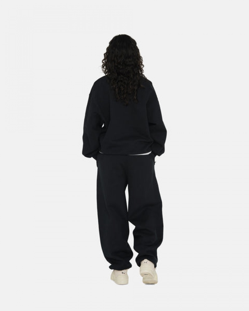 Black Men's Stussy Stone Wash Fleece Pant Sweatpants Bangkok | Thailand EBT-7917