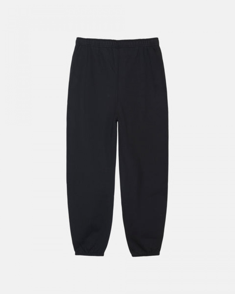 Black Men's Stussy Stone Wash Fleece Pant Sweatpants Bangkok | Thailand EBT-7917