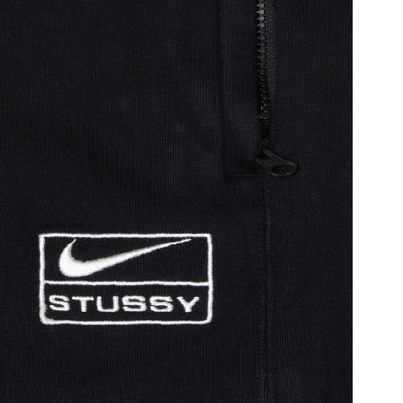 Black Men's Stussy Stone Wash Fleece Pant Sweatpants Bangkok | Thailand EBT-7917