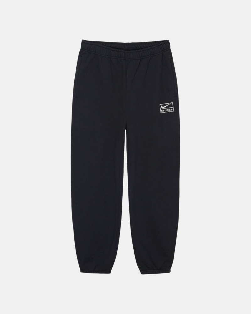 Black Men\'s Stussy Stone Wash Fleece Pant Sweatpants Bangkok | Thailand EBT-7917