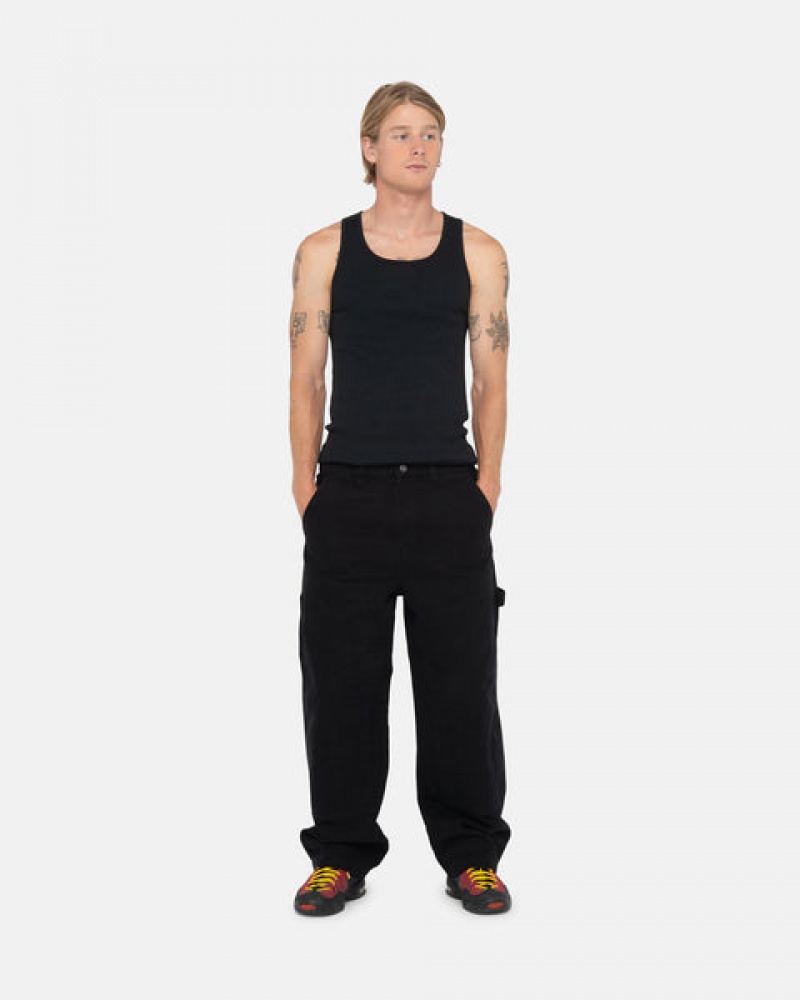 Black Men's Stussy Work Pant Canvas Pants Bangkok | Thailand CAY-6657