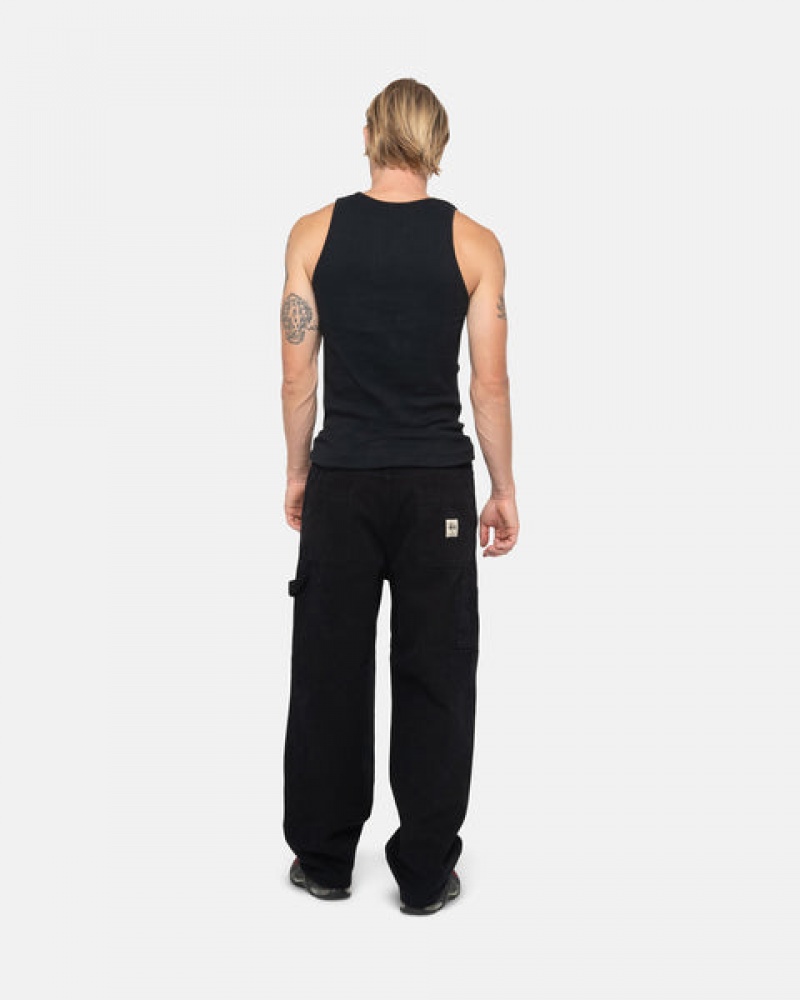 Black Men's Stussy Work Pant Canvas Pants Bangkok | Thailand CAY-6657