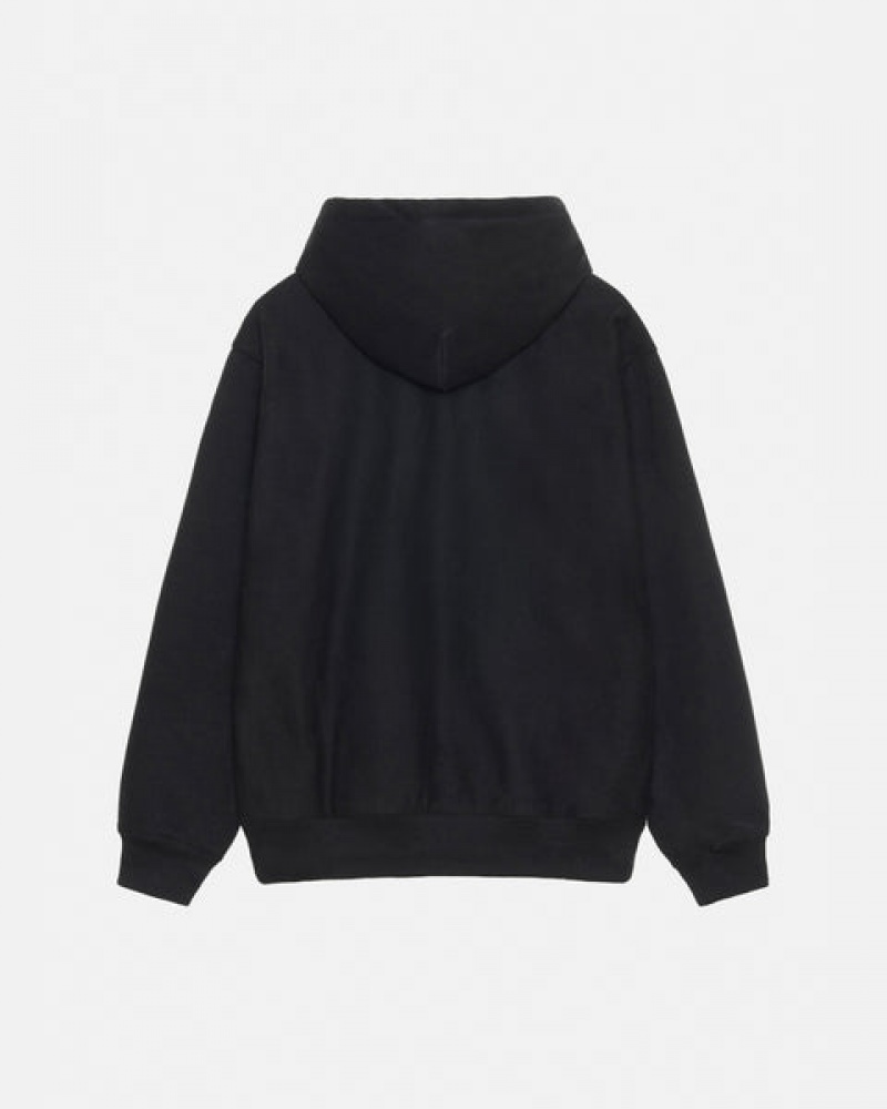 Black Women's Stussy Basic Applique Hoodie Bangkok | Thailand EEU-3020