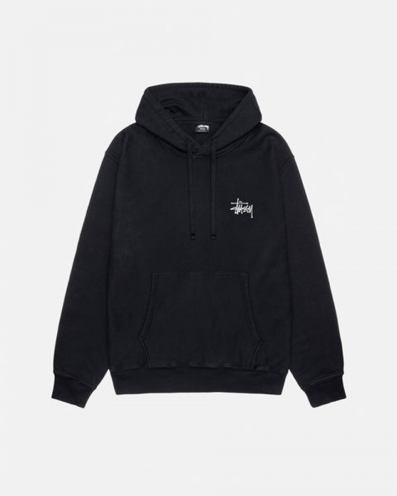 Black Women's Stussy Basic Stüssy Pigment Dyed Hoodie Sweatshirts Bangkok | Thailand QMS-8676