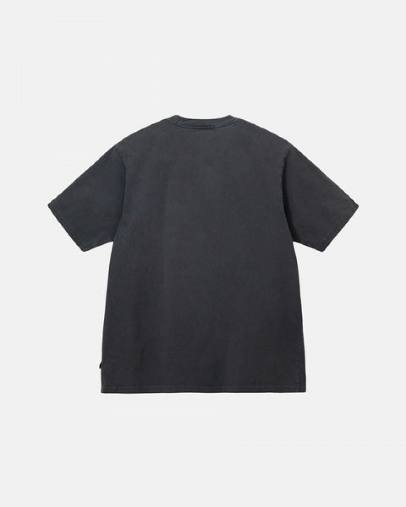 Black Women's Stussy Pigment Dyed Crew Tees Bangkok | Thailand HPH-8090