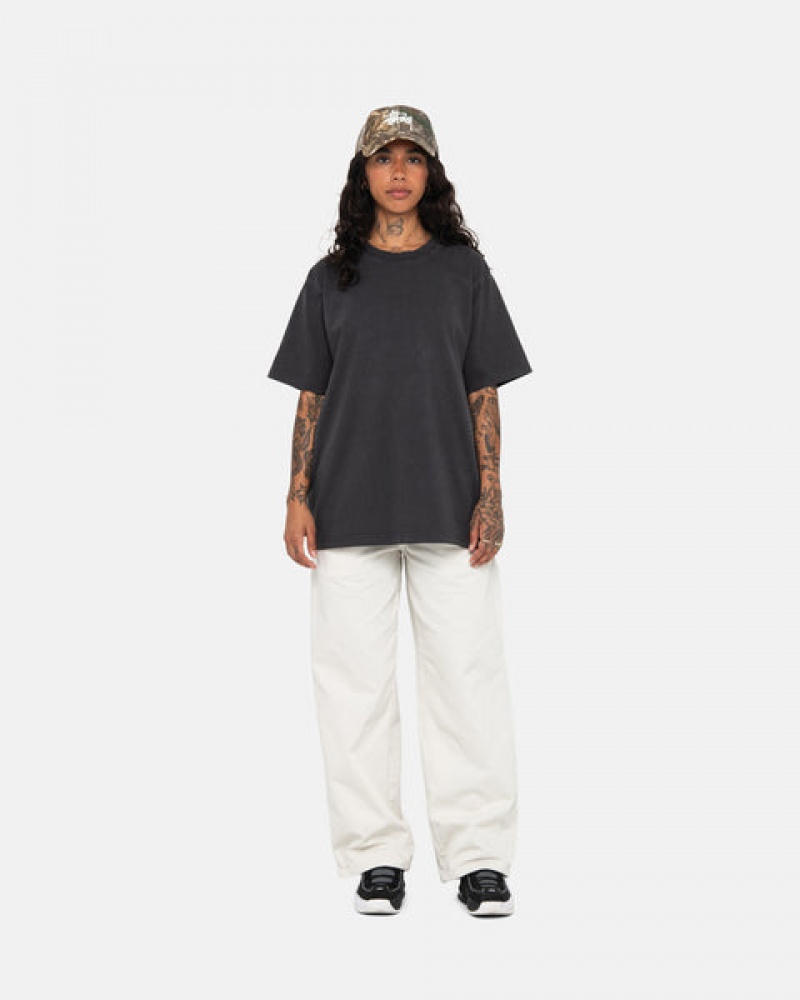 Black Women's Stussy Pigment Dyed Crew Tees Bangkok | Thailand HPH-8090