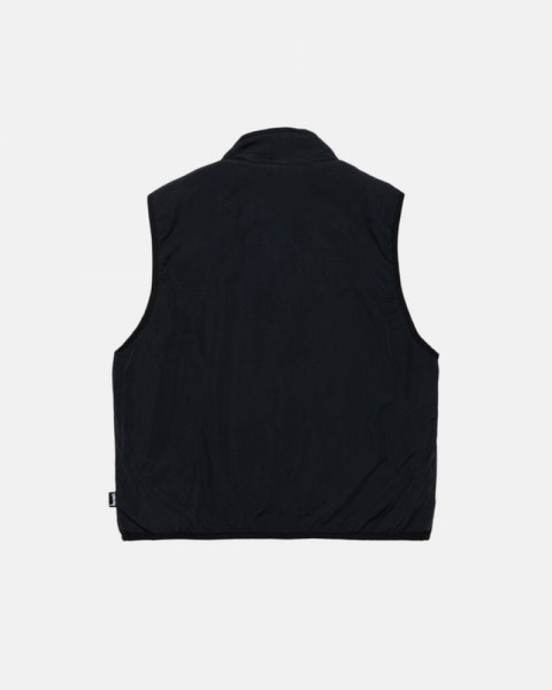 Black Women's Stussy Sherpa Reversible Vest Bangkok | Thailand GBL-5803