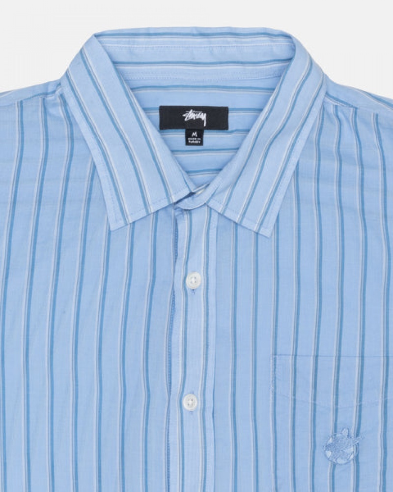 Blue Men's Stussy Light Weight Classic Shirts Bangkok | Thailand BYN-9031