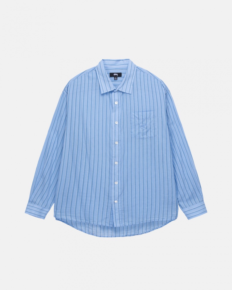 Blue Men\'s Stussy Light Weight Classic Shirts Bangkok | Thailand BYN-9031