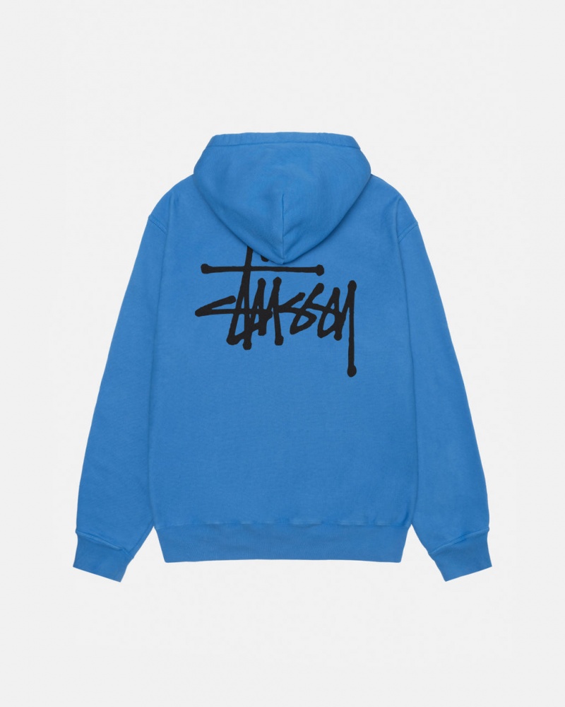 Blue Women's Stussy Basic Stussy Hoodie Pigment Dyed Hoodie Bangkok | Thailand MEC-8529