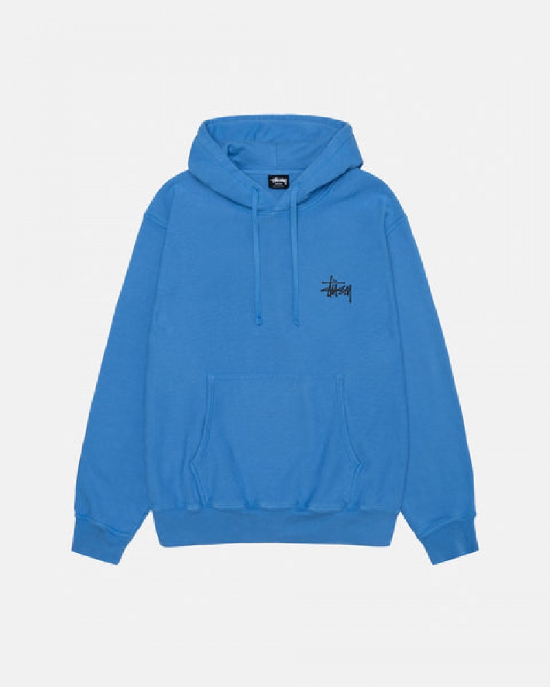 Blue Women\'s Stussy Basic Stussy Hoodie Pigment Dyed Hoodie Bangkok | Thailand MEC-8529