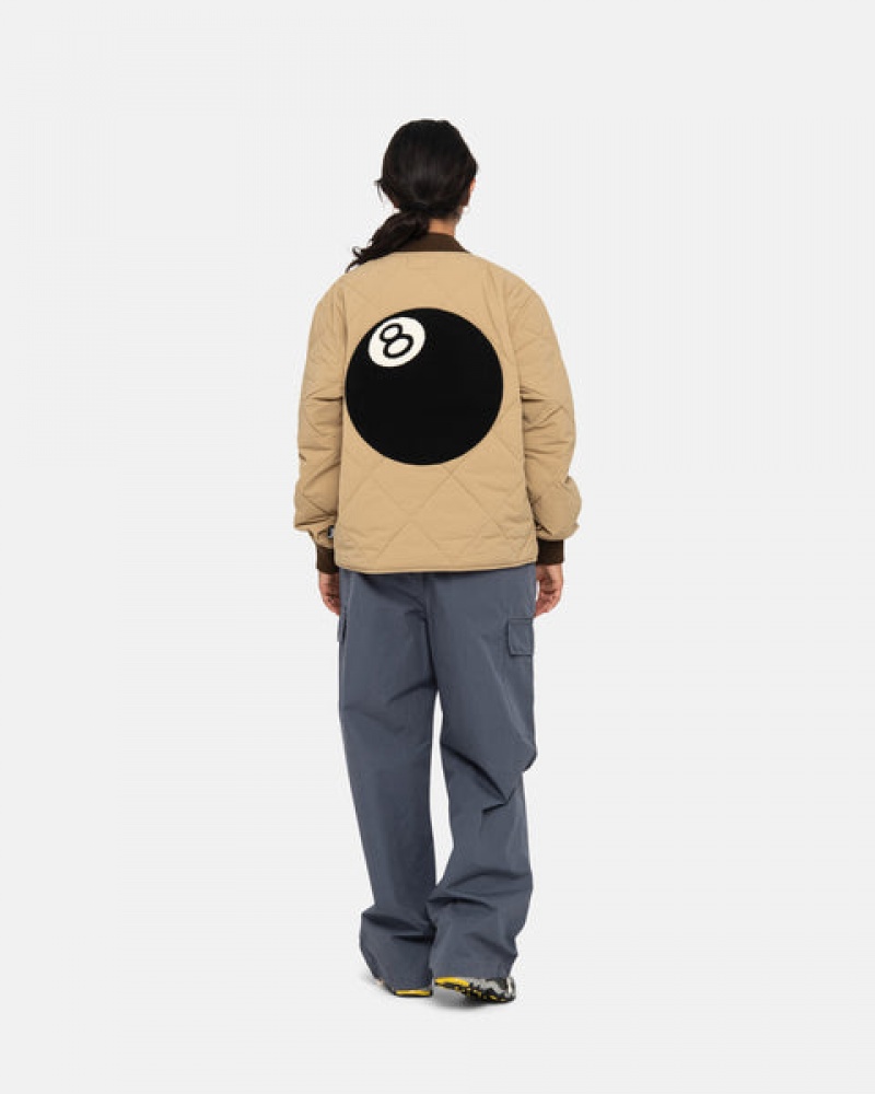 Brown Men's Stussy 8 Ball Quilted Liner Jackets Bangkok | Thailand JEX-5922