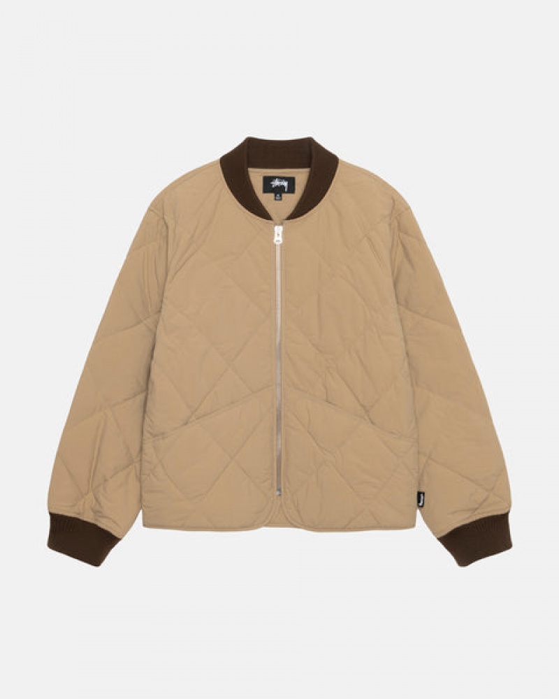 Brown Men's Stussy 8 Ball Quilted Liner Jackets Bangkok | Thailand JEX-5922