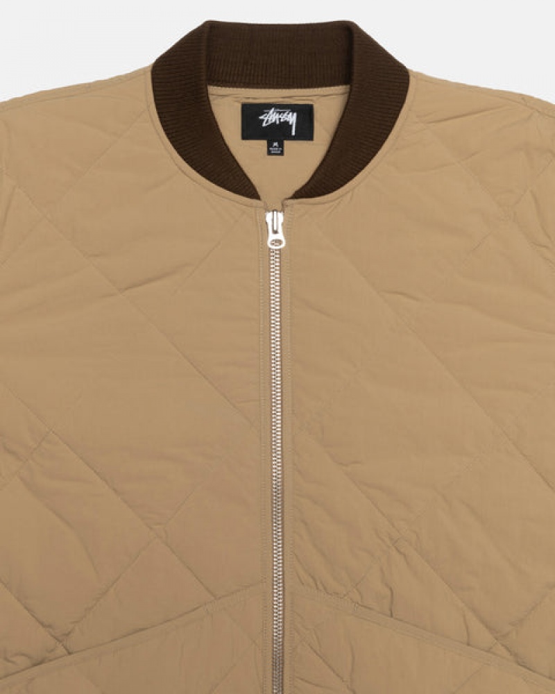 Brown Men's Stussy 8 Ball Quilted Liner Jackets Bangkok | Thailand JEX-5922