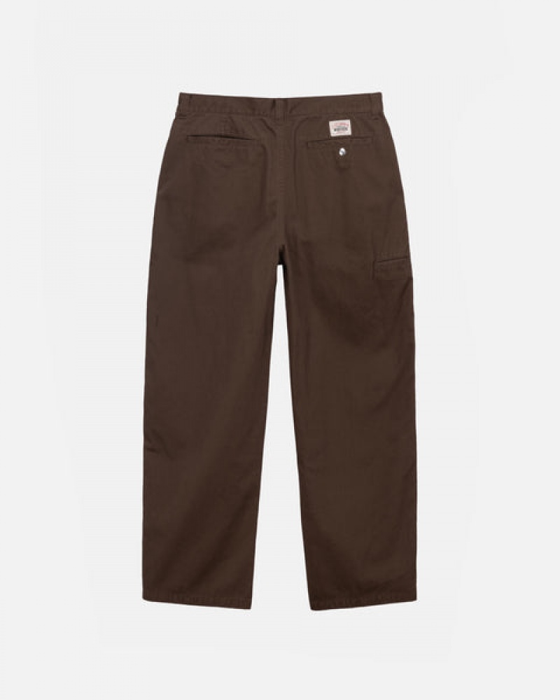 Brown Men's Stussy Workgear Trouser Twill Pants Bangkok | Thailand YGX-1180