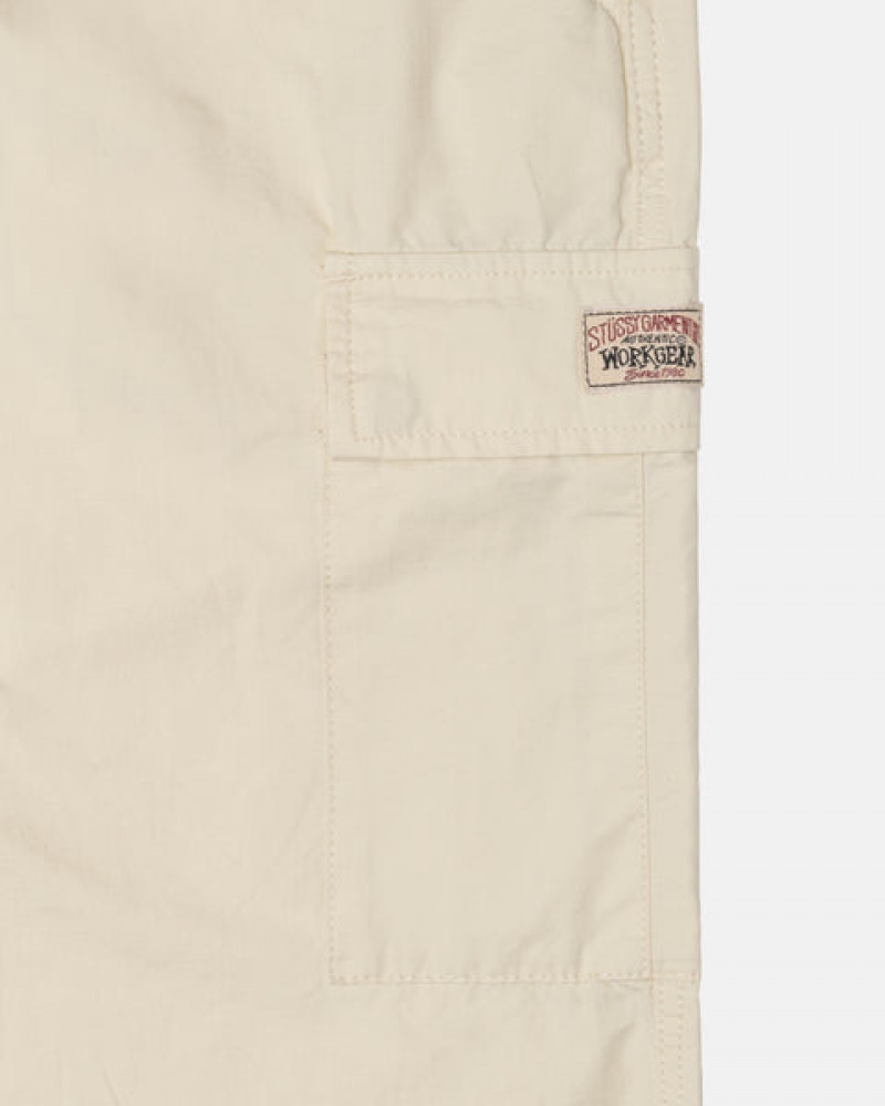 Cream Men's Stussy Beach Pant Ripstop Cargo Pants Bangkok | Thailand GKC-4495