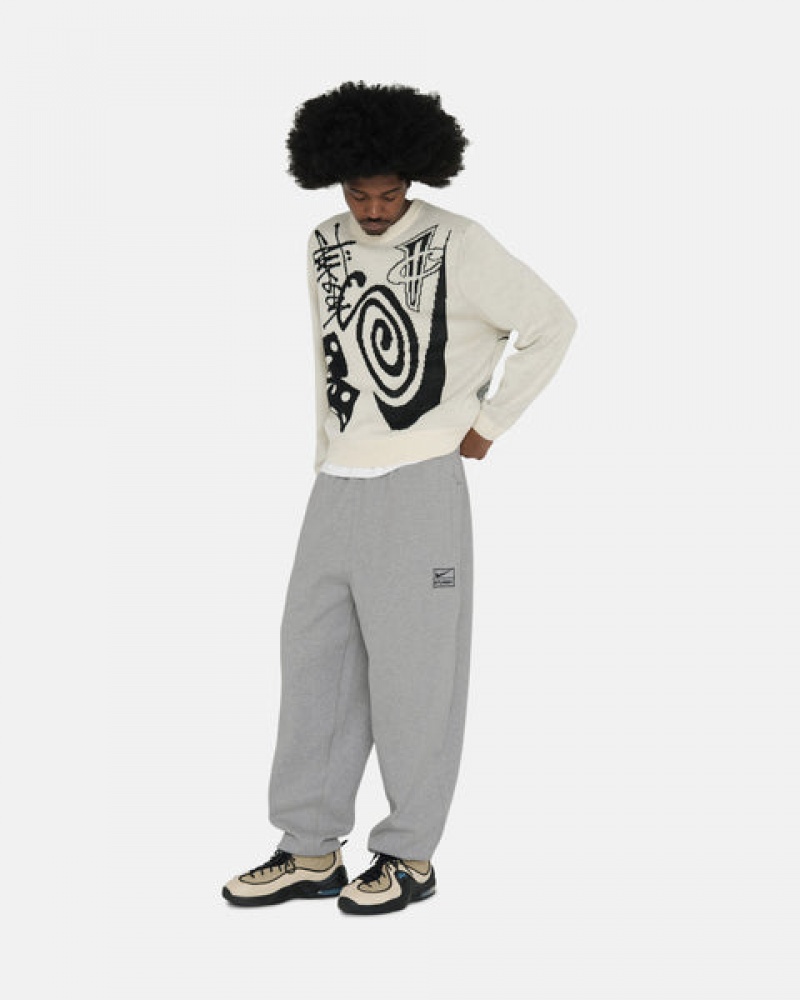 Dark Grey Men's Stussy Fleece Pant Sweatpants Bangkok | Thailand TFA-7075