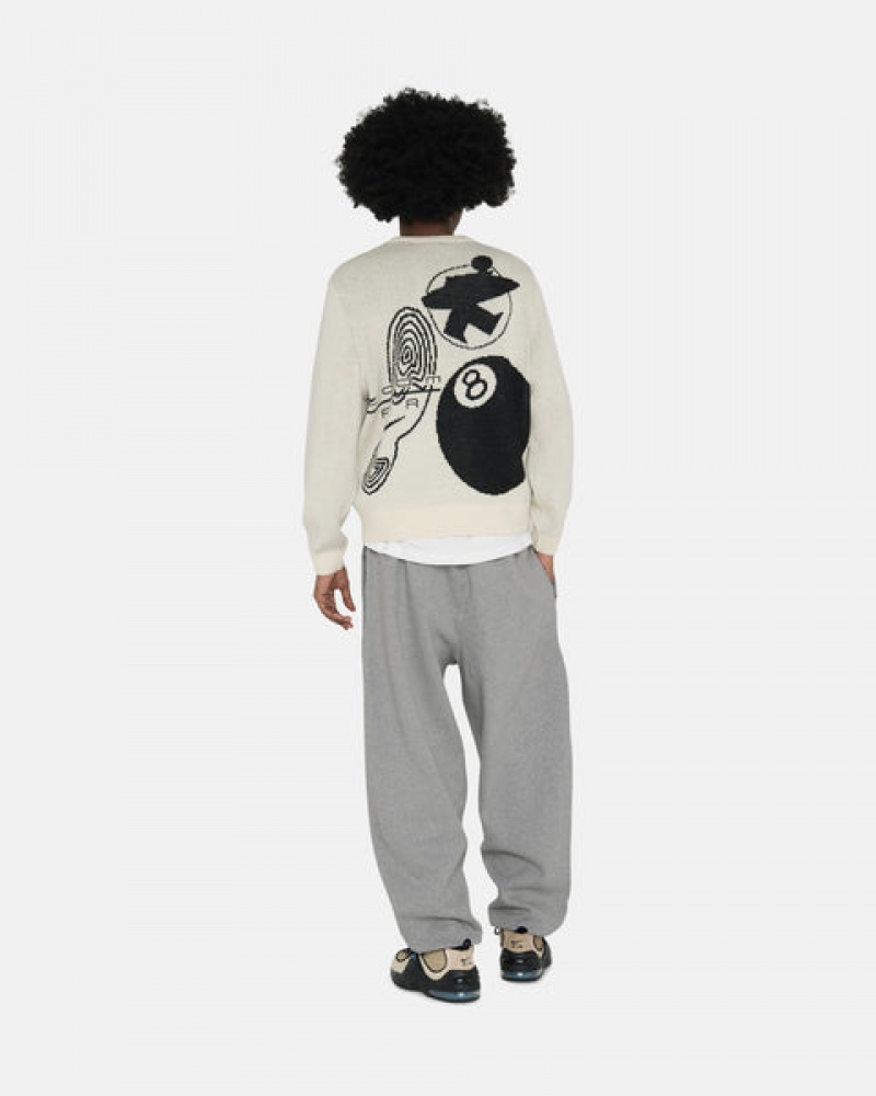 Dark Grey Men's Stussy Fleece Pant Sweatpants Bangkok | Thailand TFA-7075