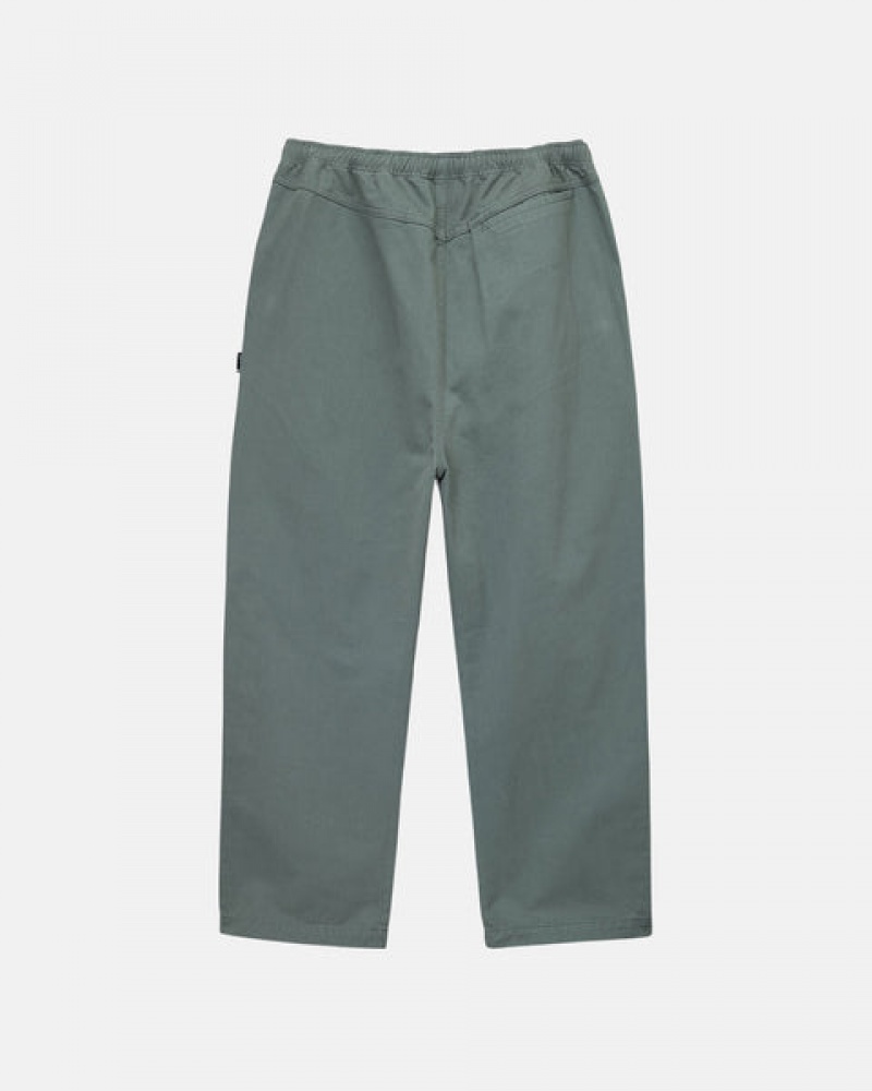 Green Men's Stussy Brushed Beach Pants Bangkok | Thailand WIC-5354