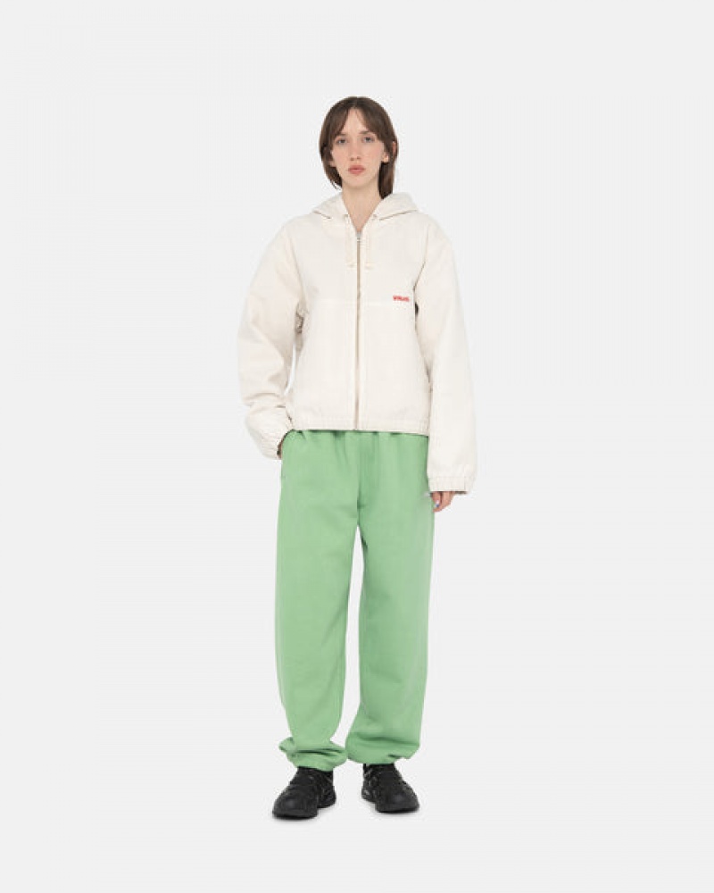 Green Men's Stussy Stock Logo Sweatpants Bangkok | Thailand OBA-0740