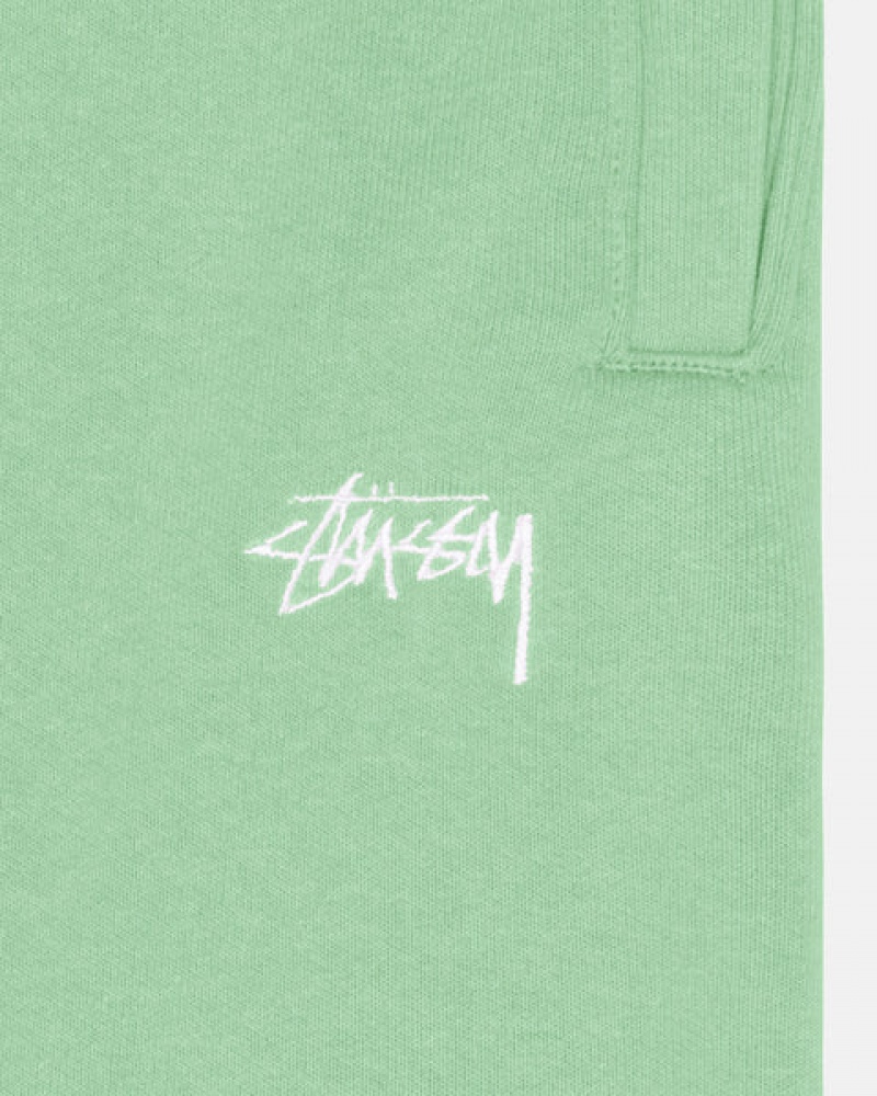 Green Men's Stussy Stock Logo Sweatpants Bangkok | Thailand OBA-0740