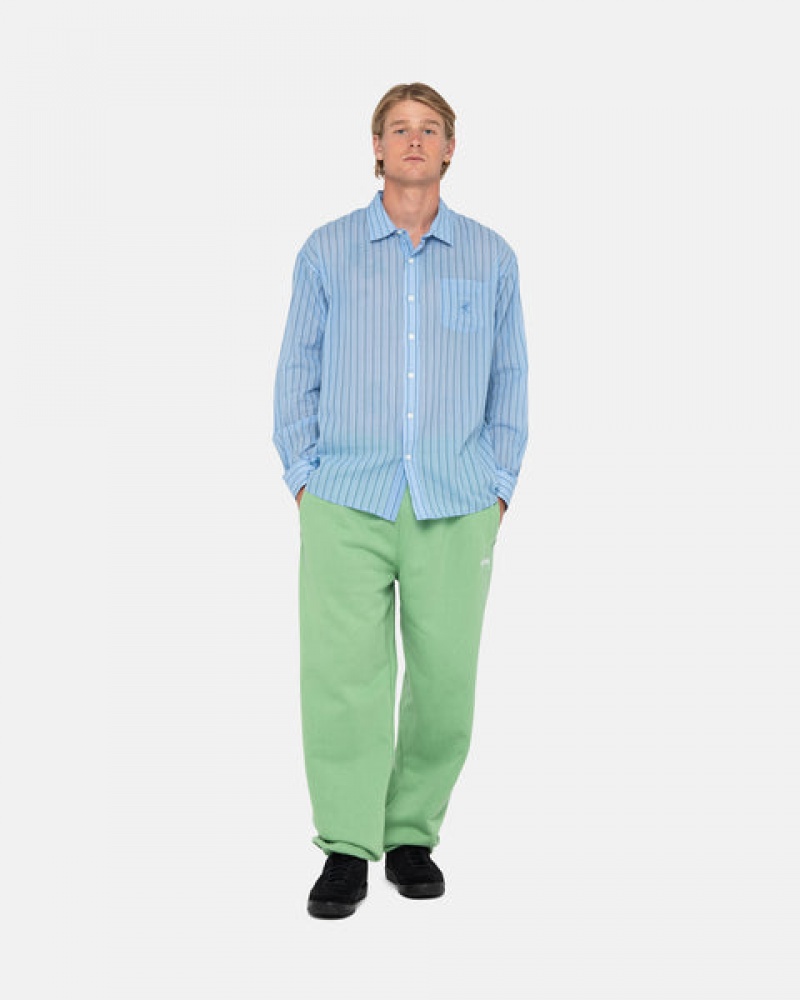 Green Men's Stussy Stock Logo Sweatpants Bangkok | Thailand OBA-0740