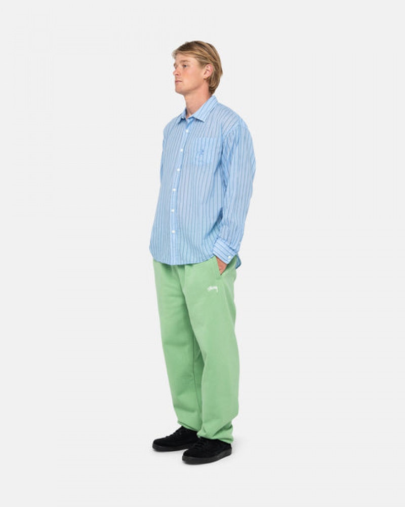 Green Men's Stussy Stock Logo Sweatpants Bangkok | Thailand OBA-0740