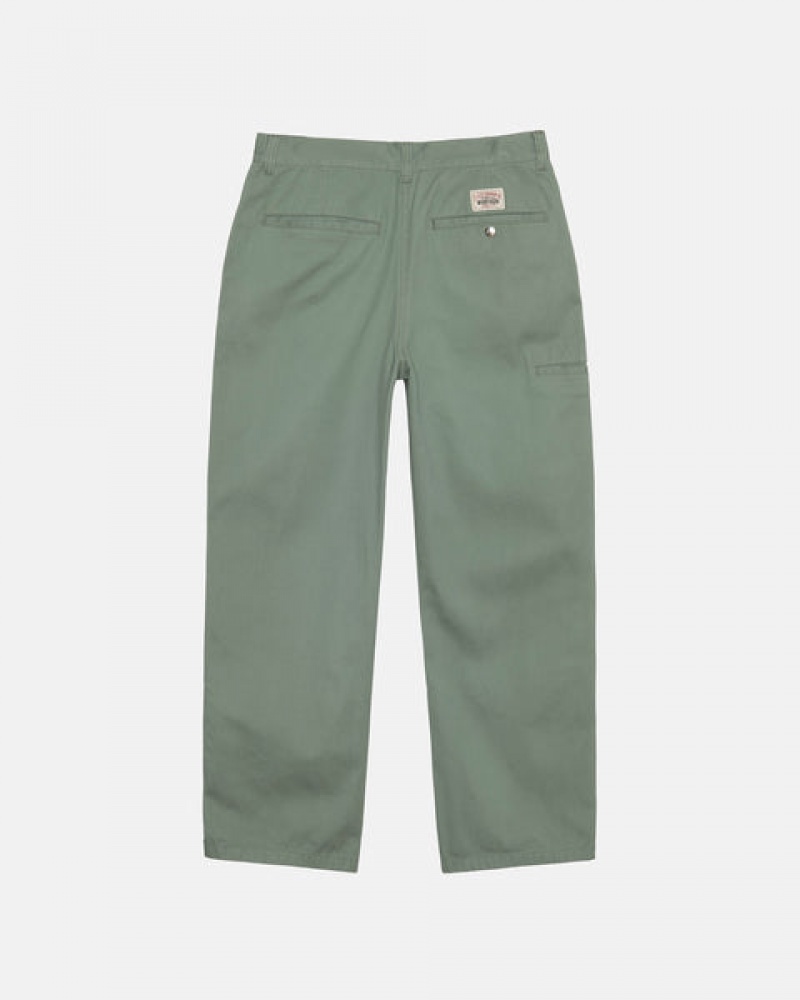 Green Men's Stussy Workgear Trouser Twill Pants Bangkok | Thailand CZA-7976