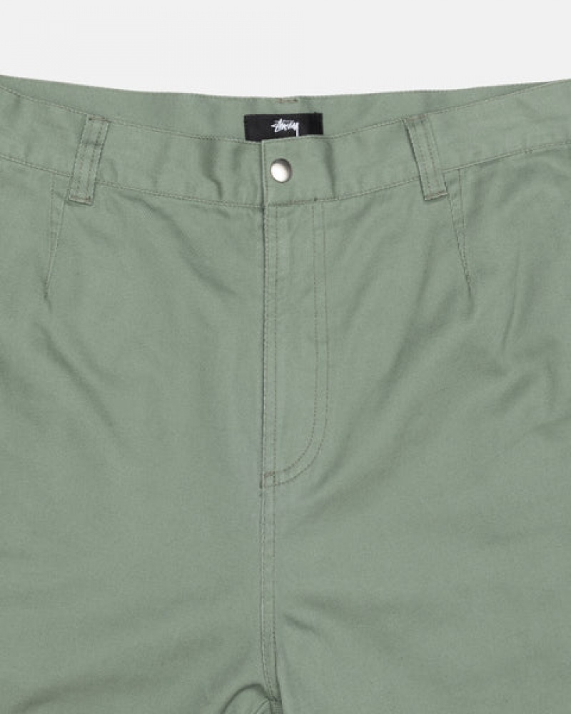 Green Men's Stussy Workgear Trouser Twill Pants Bangkok | Thailand CZA-7976