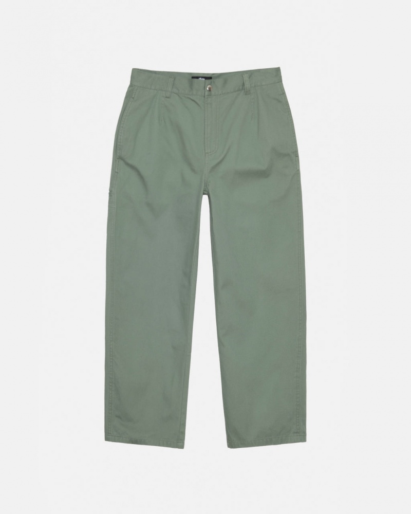 Green Men\'s Stussy Workgear Trouser Twill Pants Bangkok | Thailand CZA-7976