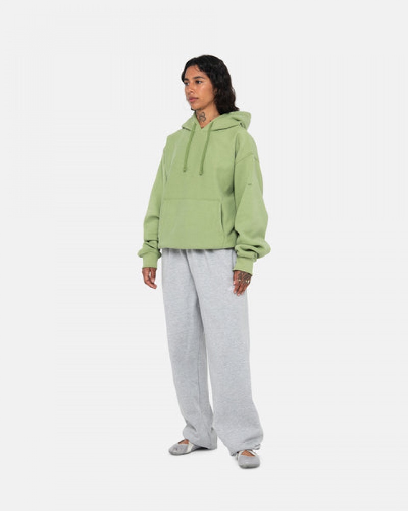 Green Women's Stussy Back Hood Applique Hood Sweatshirts Bangkok | Thailand TQV-5504