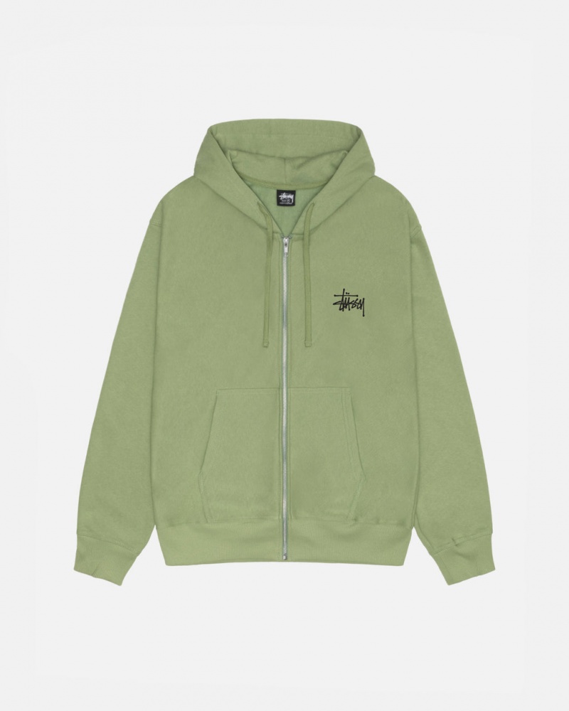 Green Women\'s Stussy Basic Stussy Zip Hood Sweatshirts Bangkok | Thailand DNB-3562